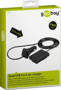 Ładowarka samochodowa rozgałęźnik 4xUSB 9,6A